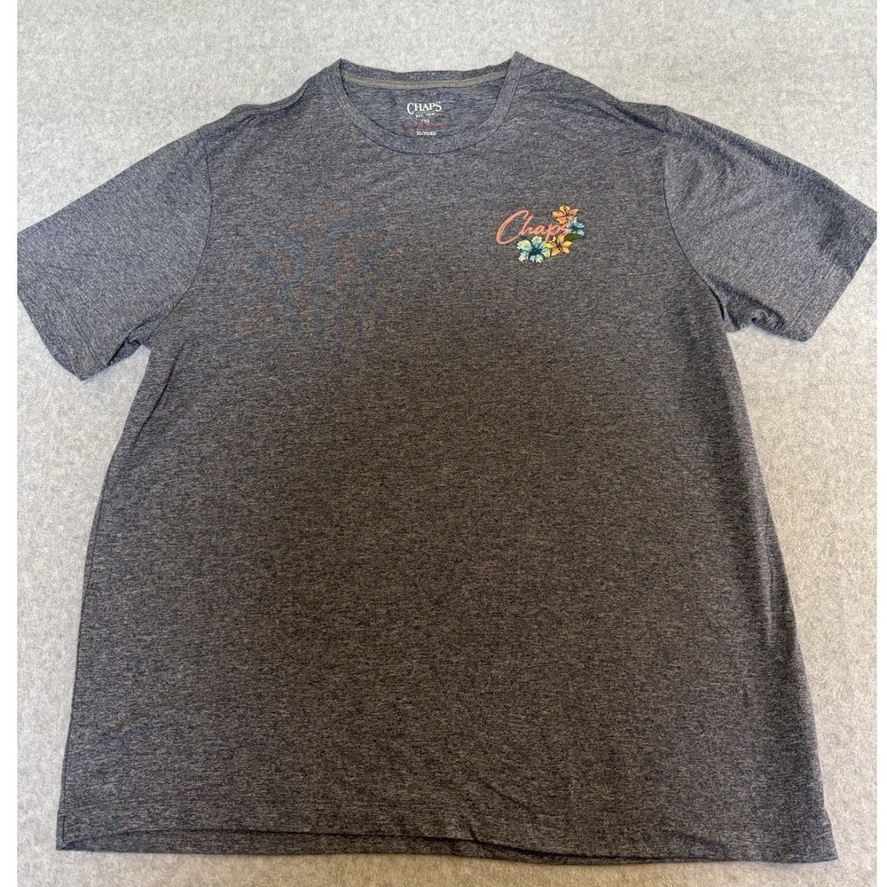 Chaps T-Shirt Men's XL Short Sleeve Tropical Marlin Bluish Gray